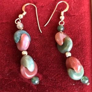 Half moon Stone dangle Earrings (E39)